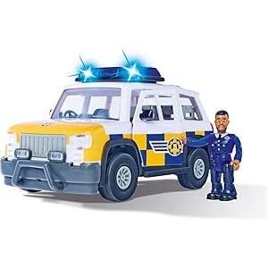 SIMBA 109251096038 Feuerwehrmann Sam Jeep Polizei Mit Figur 109251096038