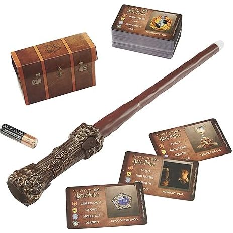 PICTIONARY AIR Harry Potter Family Drawing Game, Zauberstab, 112 doppelseitige Hinweiskarten mit Bild Bonus Hinweise (English Version)