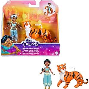 DISNEY Prinzessin Jasmin und Rajah - Bewegliche Puppe und Tigerfigur aus dem Film Aladdin