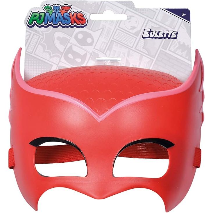 Simba 109402092 - PJ Masks Maske Eulette, mit elastischem Gummiband, zum Verkleiden, rot, 20cm