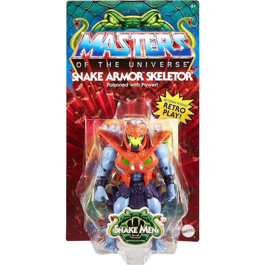 MASTERS OF THE UNIVERSE Snake Armor Skeletor - 16 bewegliche Gelenke, Retro-Verpackung