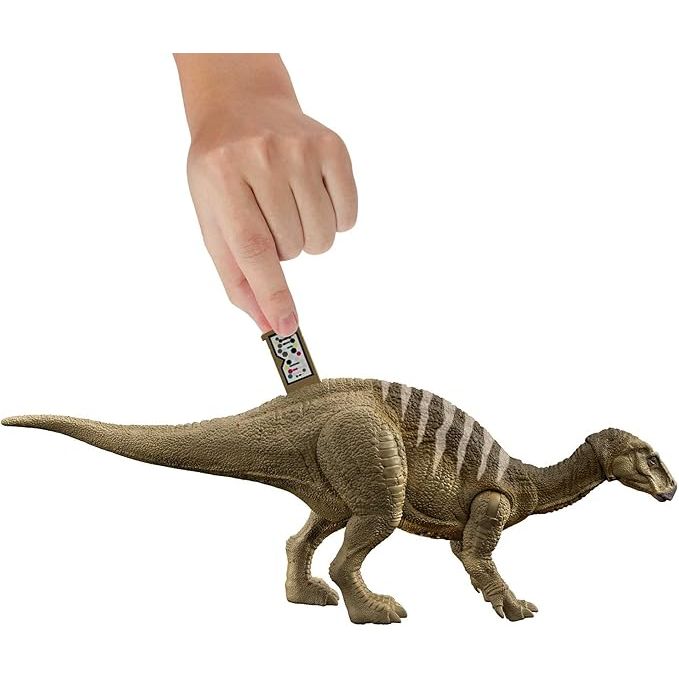 Jurassic World HDX41 - Roar Strikers Iguanodon Dinosaurier-Actionfigur mit Angriffsbewegung und Geräuschen