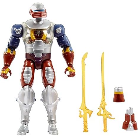 Masters of the Universe Masterverse Actionfigur Roboto, detailreiche Sammelfigur mit Armzubehör und Schwertern