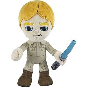 Disney Star Wars GXB32 - Luke Skywalker Plüschfigur (ca. 19 cm) mit aufleuchtendem Lichtschwert