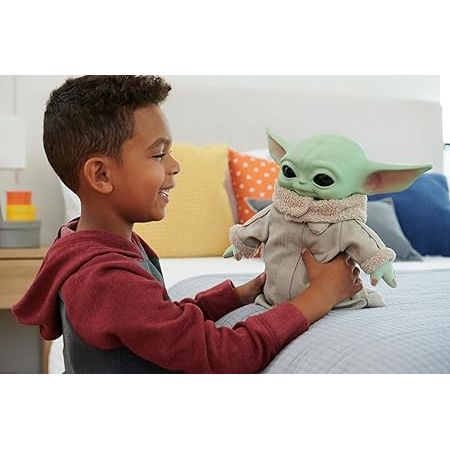 Mattel Disney Star Wars Spielzeug, Grogu Plüschfigur, aus 'The Mandalorian', 28cm