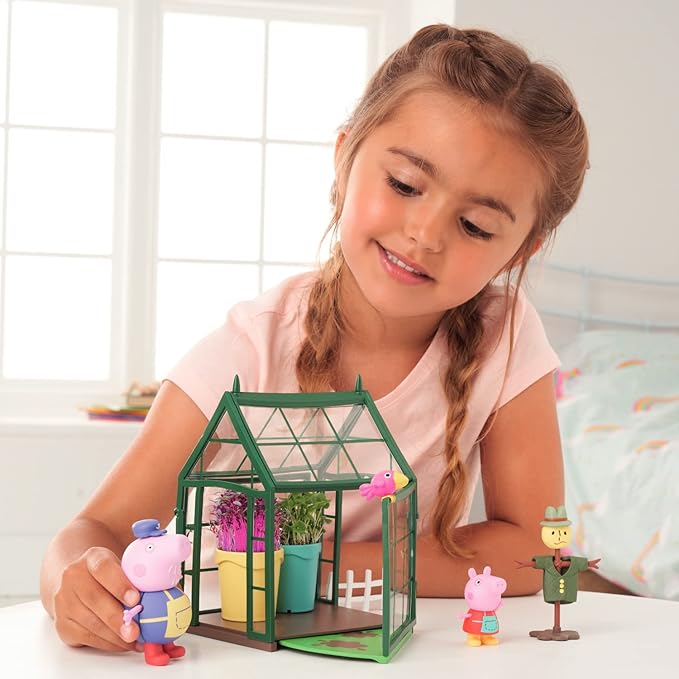 TOOMIES E73339 Tomy Spielzeugset. Peppa Wutz Gewächshaus für Kinder zum selber Pflanzen. Set inkl. Grassamen