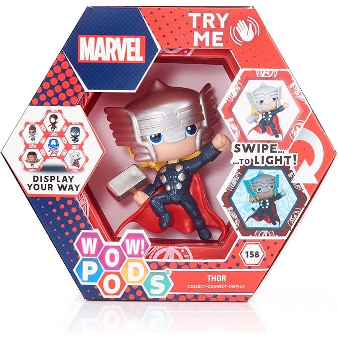 WOW! PODS Avengers Figuren - Avengers Thor Figur | Avengers Fanartikel Offizielle Marvel Legends Superhelden Leuchtende Wackelfigur | Marvel Fanartikel Sammelspielzeug