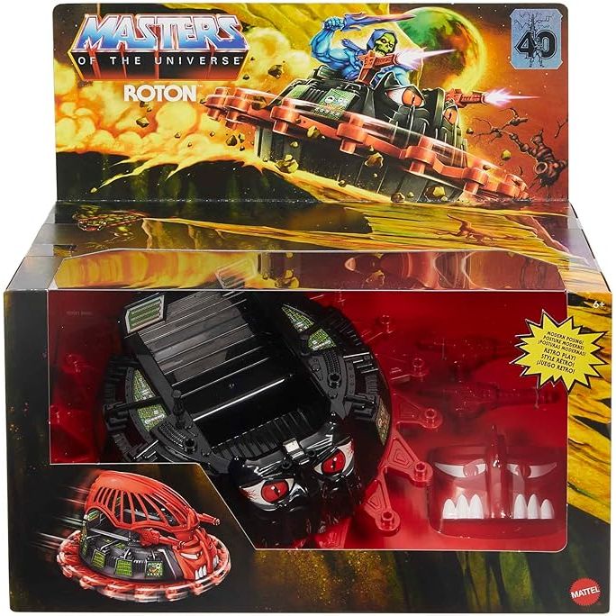 Masters of the Universe Origin HGW37 - Roton-Fahrzeug, drehendes Spielzeug-Auto mit Klick-Geräuschen und Zubehör