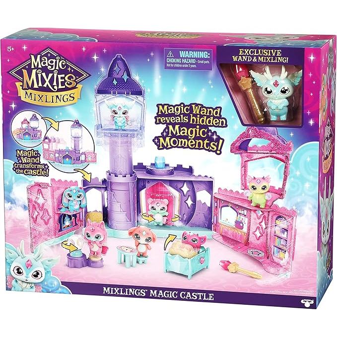 Magic Mixlings Schloss aufklappbares Spielset mit Zauberstab zum Enthüllen 5 magischer Momente, mit exklusiver Mixlingsfigur