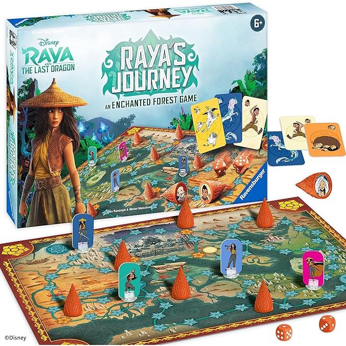 Ravensburger Disney Raya und der letzte Drache verzauberter Wald, Brettspiel für Kinder ab 6 Jahren – 2 bis 4 Spieler