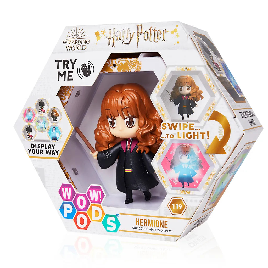 WOW! PODS - Harry Potter Wizarding World Harry Potter Figuren | Leuchtende Hermine Granger Wackelfigur | Offizielle Harry Potter Fanartikel Harry Potter Geschenke Harry Potter Spielzeug Sammelfiguren
