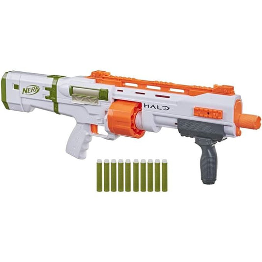 NERF Halo Bulldog SG Dart Blaster Pump-Action, 10-Dart Rotationstrommel