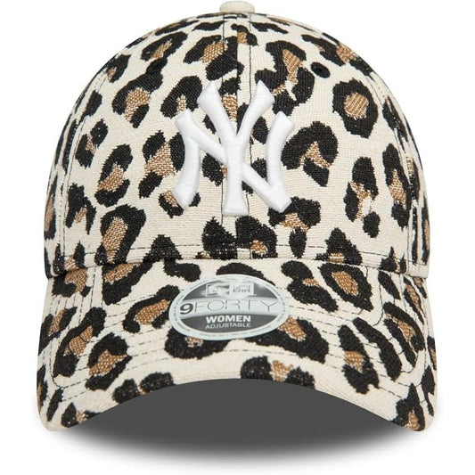 New Era 9FORTY New York Yankees – Damen Cap, Leopard Jacquard, verstellbar (Neu & OVP)