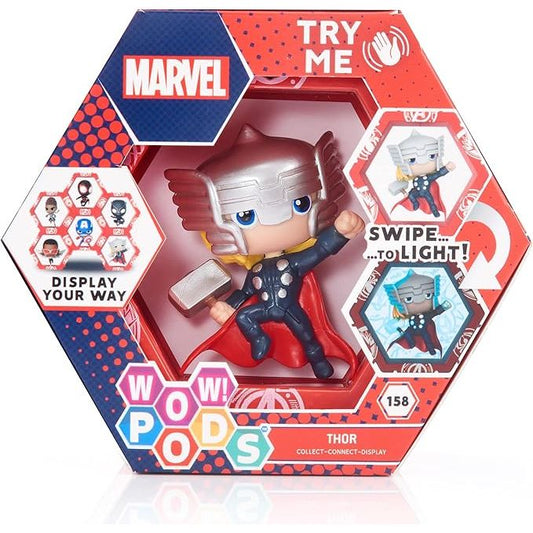 WOW! PODS Avengers Figuren - Avengers Thor Figur | Avengers Fanartikel Offizielle Marvel Legends Superhelden Leuchtende Wackelfigur | Marvel Fanartikel Sammelspielzeug