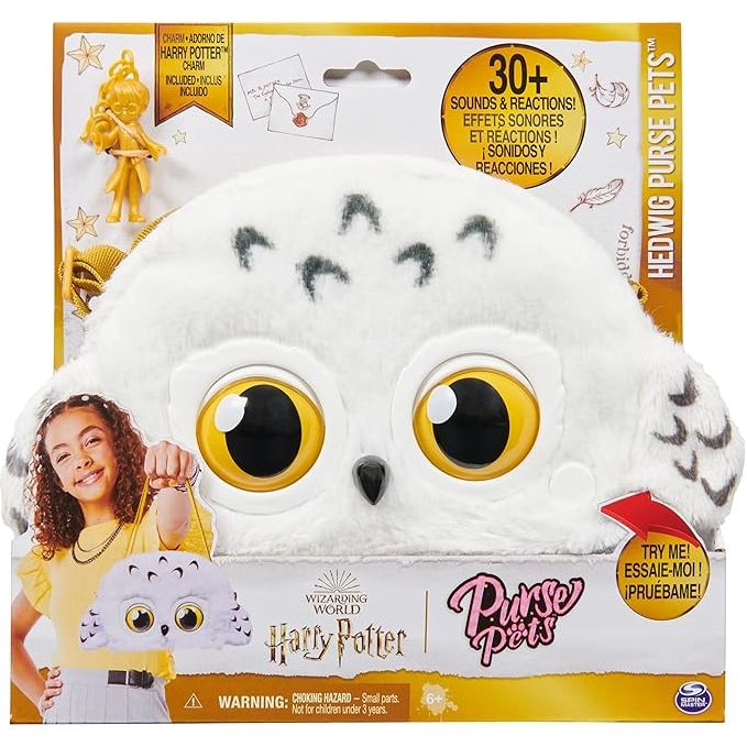 Wizarding World Harry Potter Hedwig Purse Pets, interaktive Eulen-Umhängetasche mit mehr als 30 Geräuschen und Reaktionen, für Mädchen ab 5 Jahren