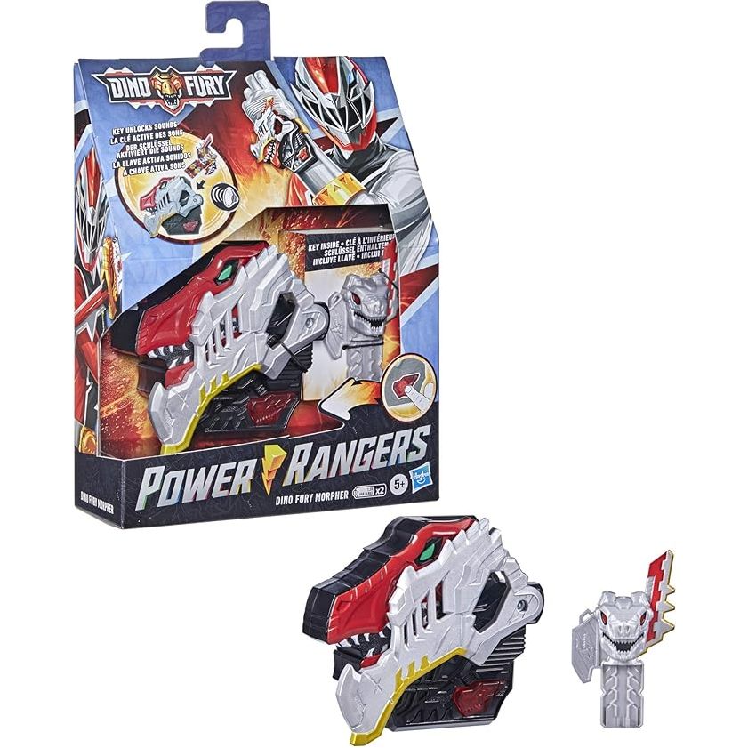 Power Rangers Dino Fury Morpher Elektronisches Spielzeug mit Lichtern, Sounds und Dino Fury Schlüssel