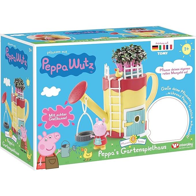 Toomies Tomy Peppa Wutz Garten Spielzeugset Gießkanne. Peppa Wutz Garten für Kinder zum selber Pflanzen. Set inkl. Grassamen