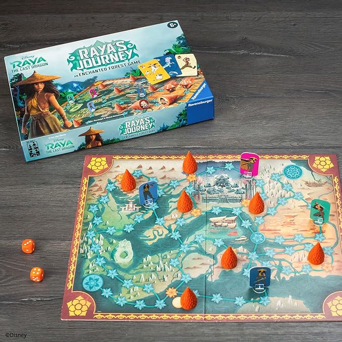 Ravensburger Disney Raya und der letzte Drache verzauberter Wald, Brettspiel für Kinder ab 6 Jahren – 2 bis 4 Spieler